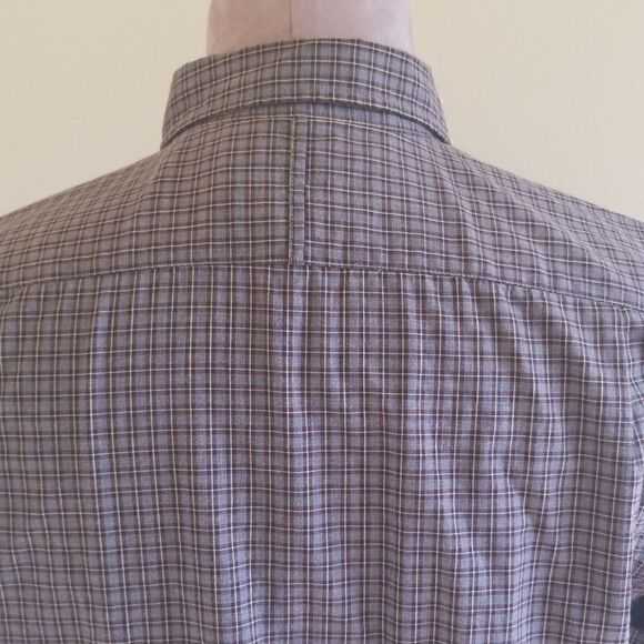 Banana Republic Grey Shirt, Burg/Yellow Plaid - Picture 5 of 8